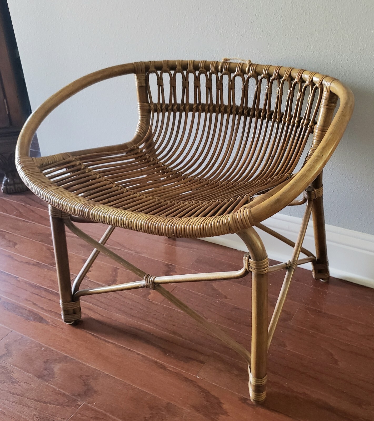 Vintage PALECEK Bamboo Rattan Low Back Accent Chair Excellent Condition