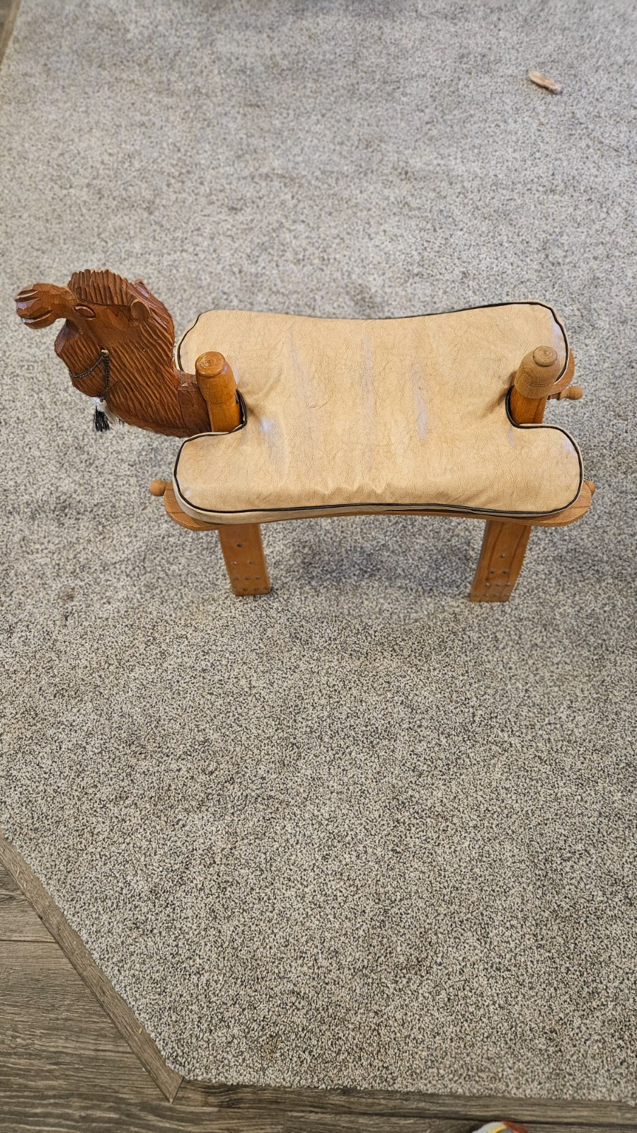 Vintage TURKISH Camel Head Pommel PADDED SADDLE Stool Footstool