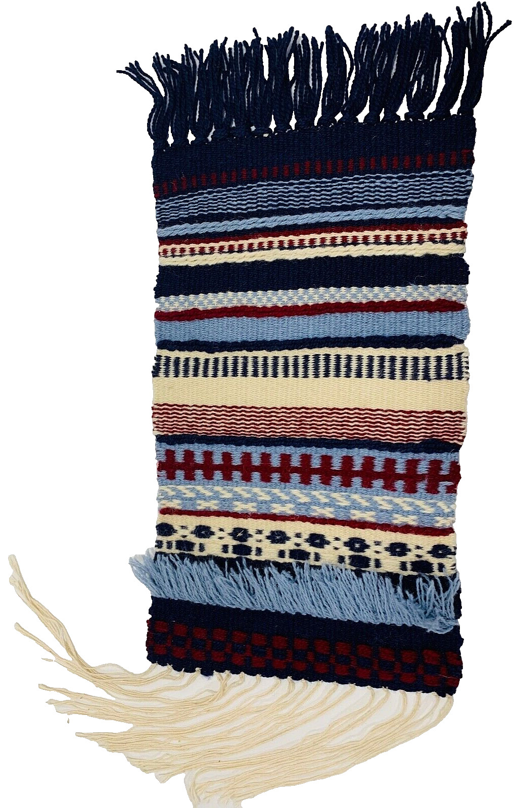 Bolivian boho Handwoven Kilim Wool small Rug table runner placemat centerpiece