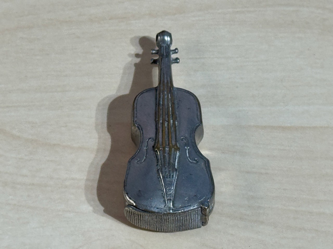 Antique Novelty Cello Violin Vesta Case Silver Plate Match Safe c1900