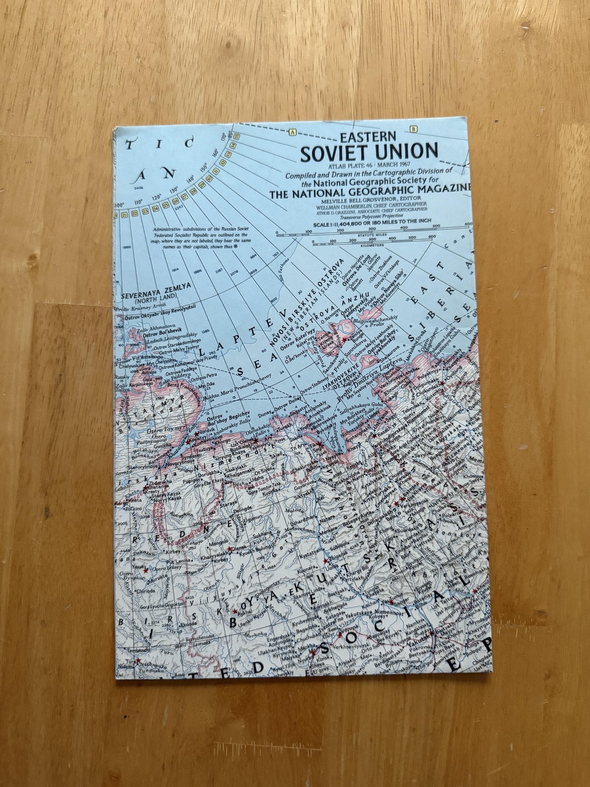 Vintage 1967 National Geographic Eastern Soviet Union Map USSR Fold Out Atlas