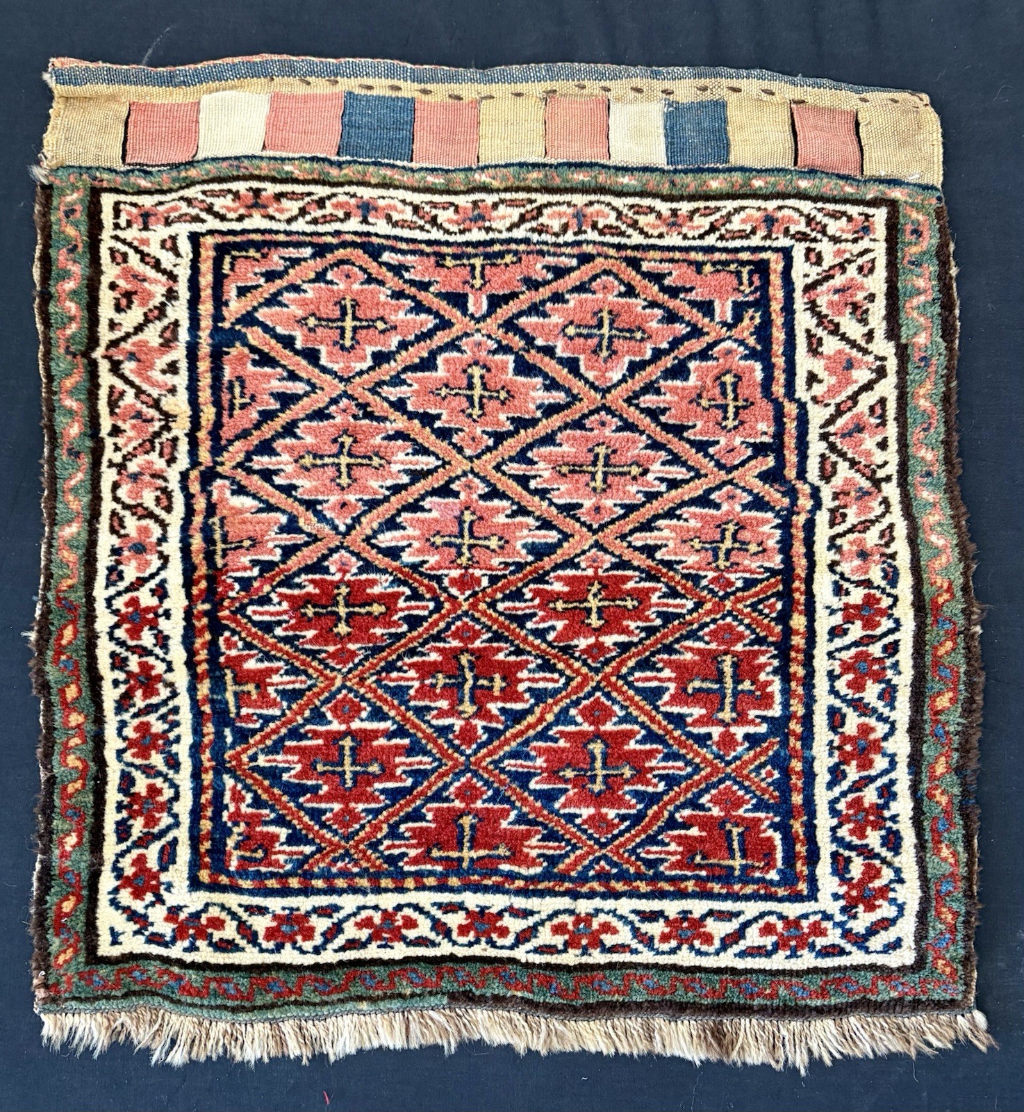 Caucasian Dagestan Persian Wall Hanging Rug Hand Made Prayer MCM VTG