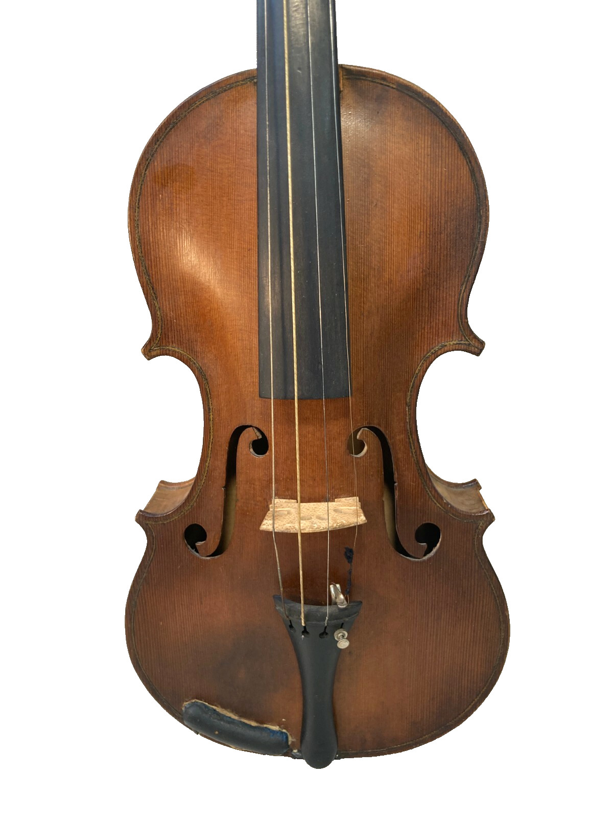 Antique Violin 1 Piece Belly 2 Piece Tiger Maple Back Inlaid Purfling No Label