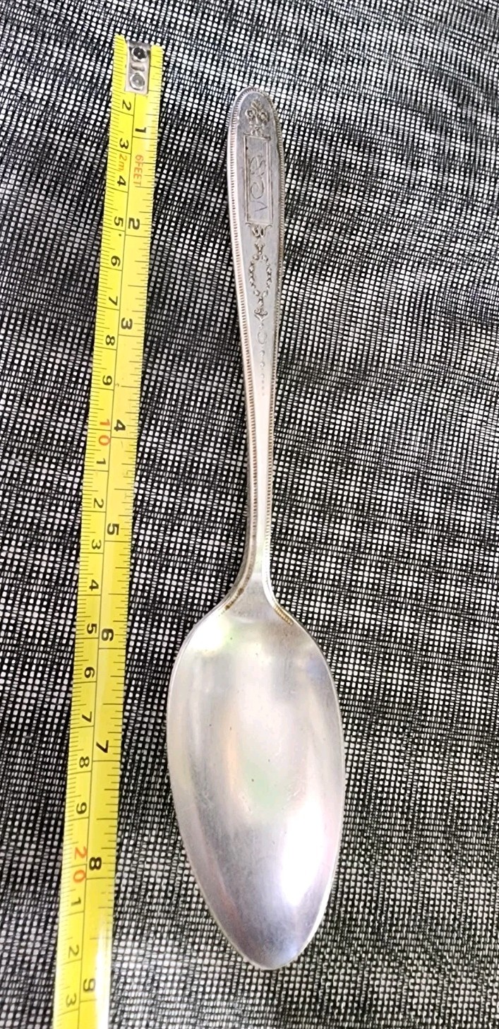 👌 ONEIDA ANTIQUE c1921 GROSVENOR PATTERN SILVERPLATED TABLE SERVING SPOON 🍛🥄