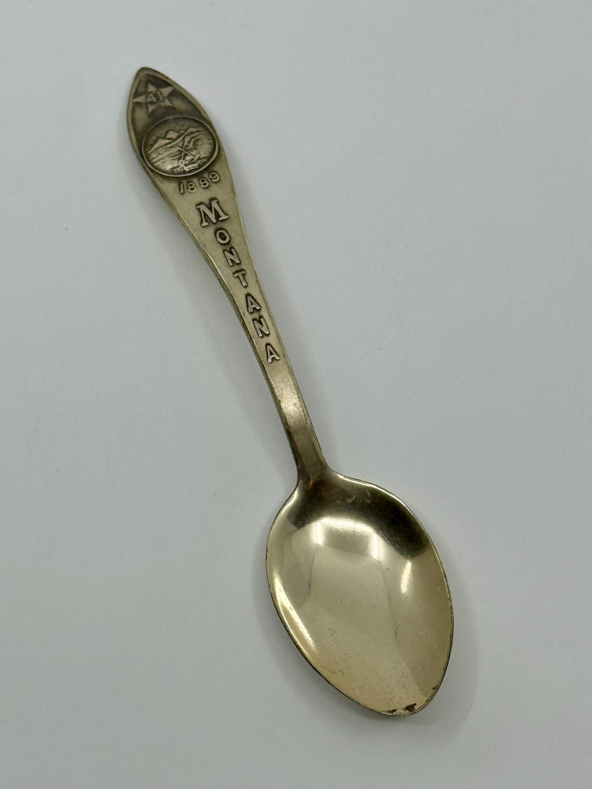 Vintage Montana 1889 #41 Mining Bell Trading Post Sterling Silver Souvenir Spoon