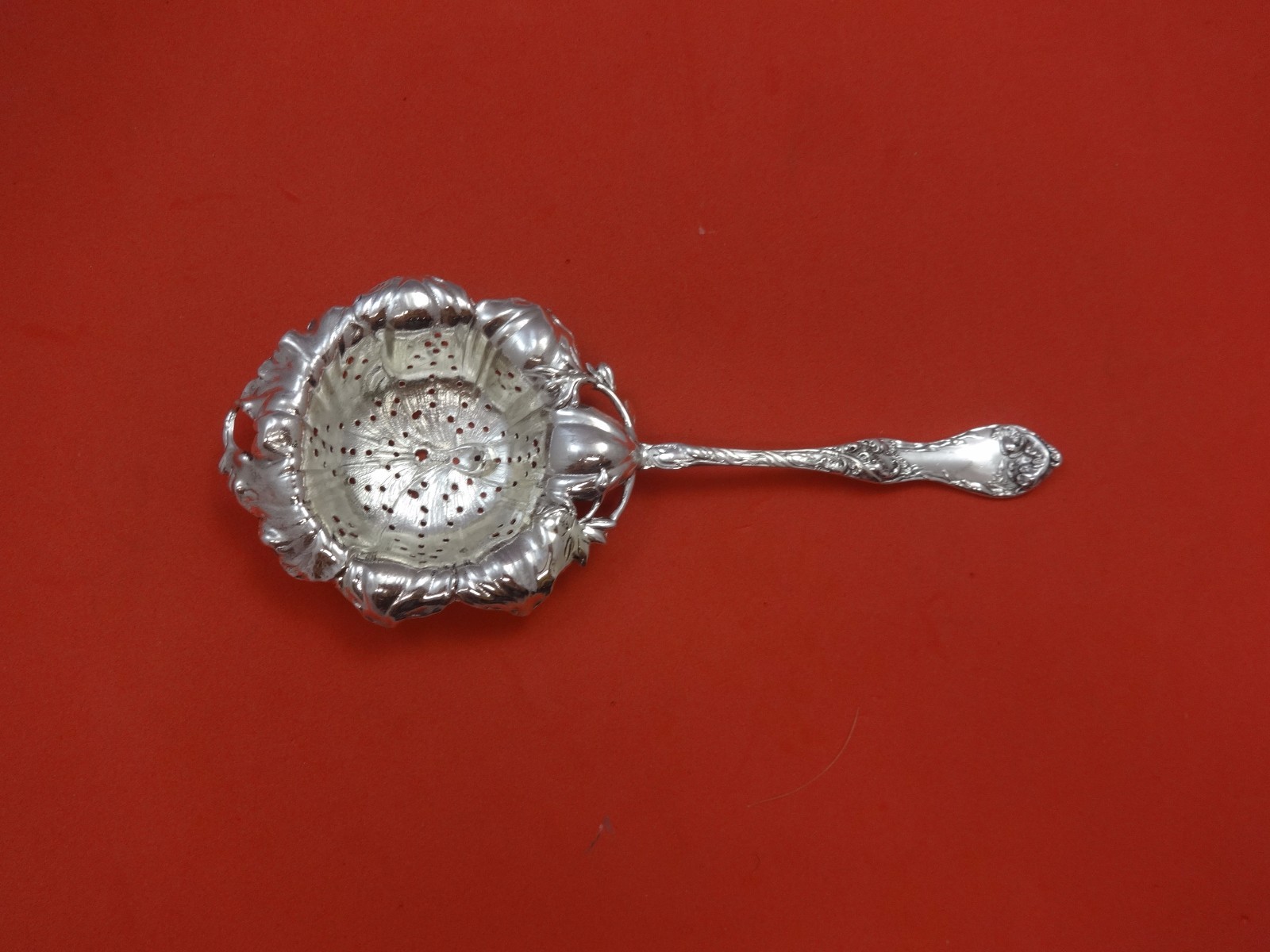 Les Cinq Fleurs by Reed & Barton Sterling Silver Tea Strainer 7″