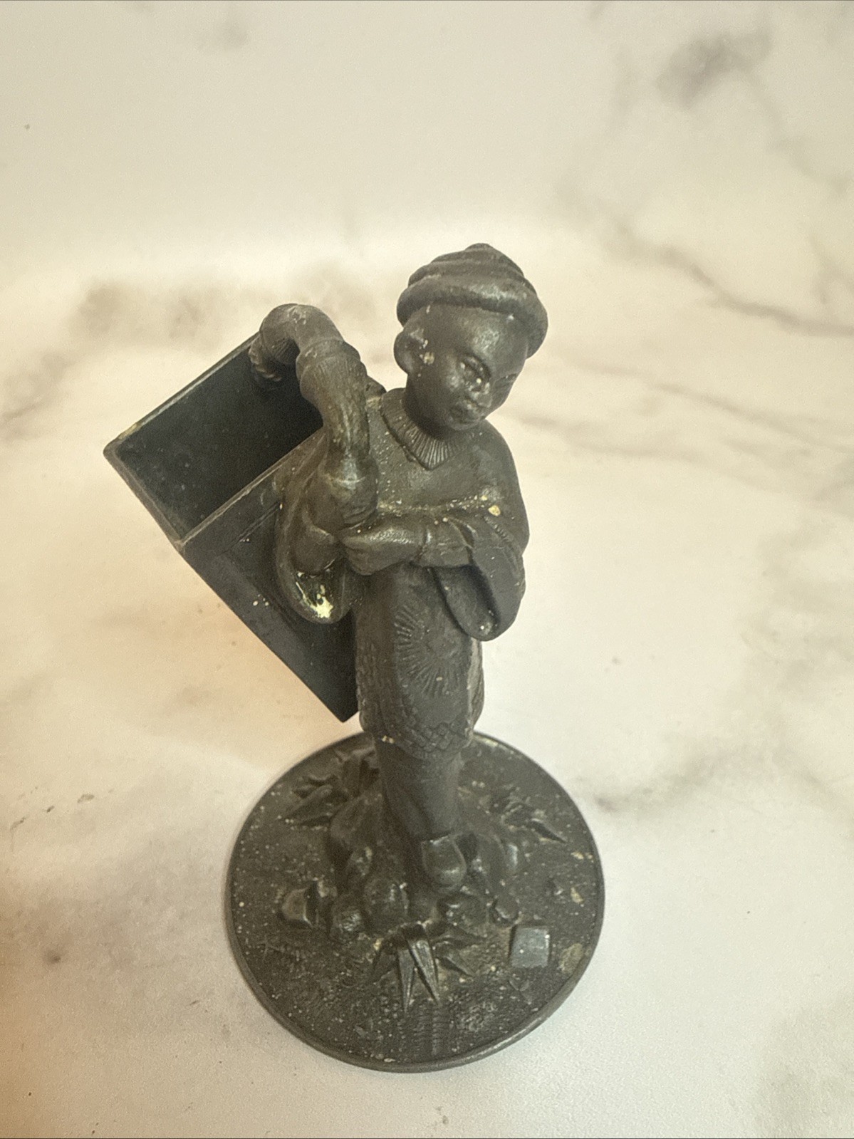 VERY RARE SILVERPLATED CHINESE MAN TOOTHPICK HOLDER