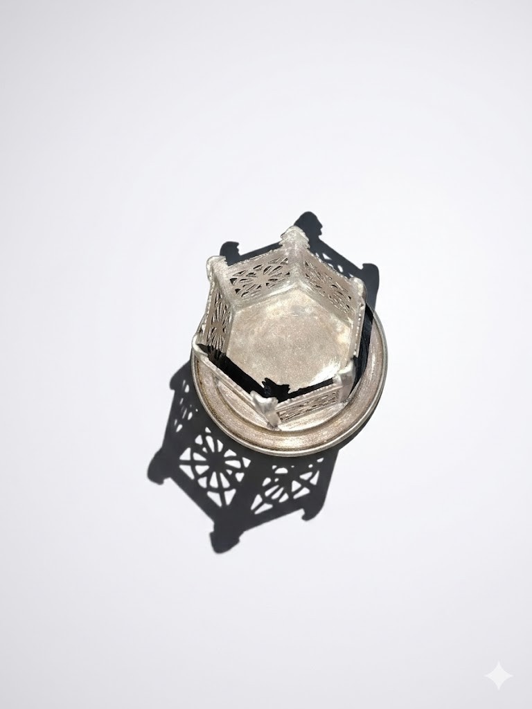 Antique Zinc Alloy Arabic Incense Burner Islamic Geometric Bakhoor Oud Holder