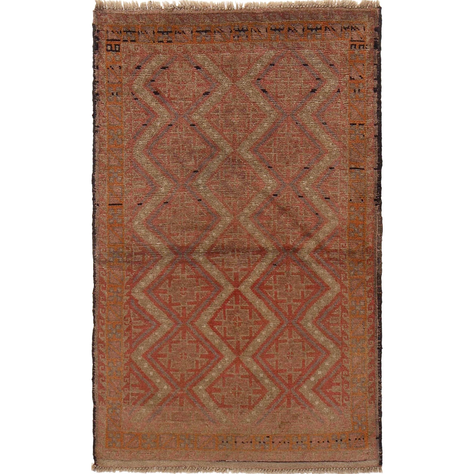 Overdyed Rug Handwoven Recolored Wool Carpet 4.6×2.9 ft