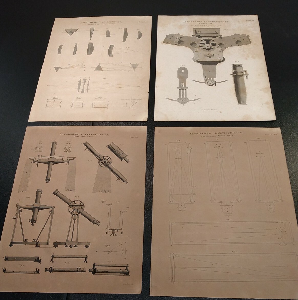 ANTIQUE Astronomy Prints Plate 1840’s art 19th cent books art book M2