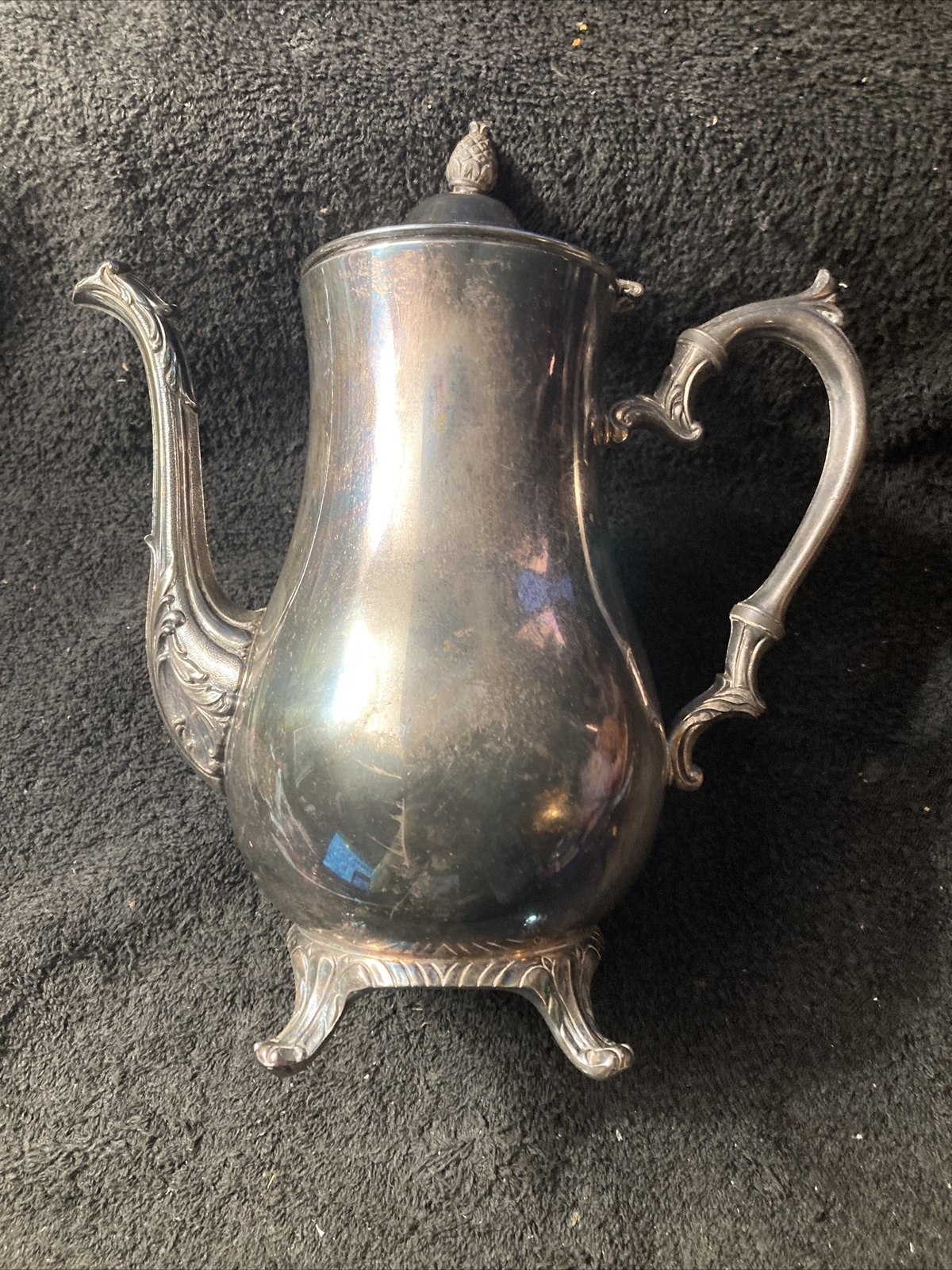 Rare I.S. CO._Vintage Antique Silver Plated 9.5″ Coffee/Tea Pot_Jug_Pitcher