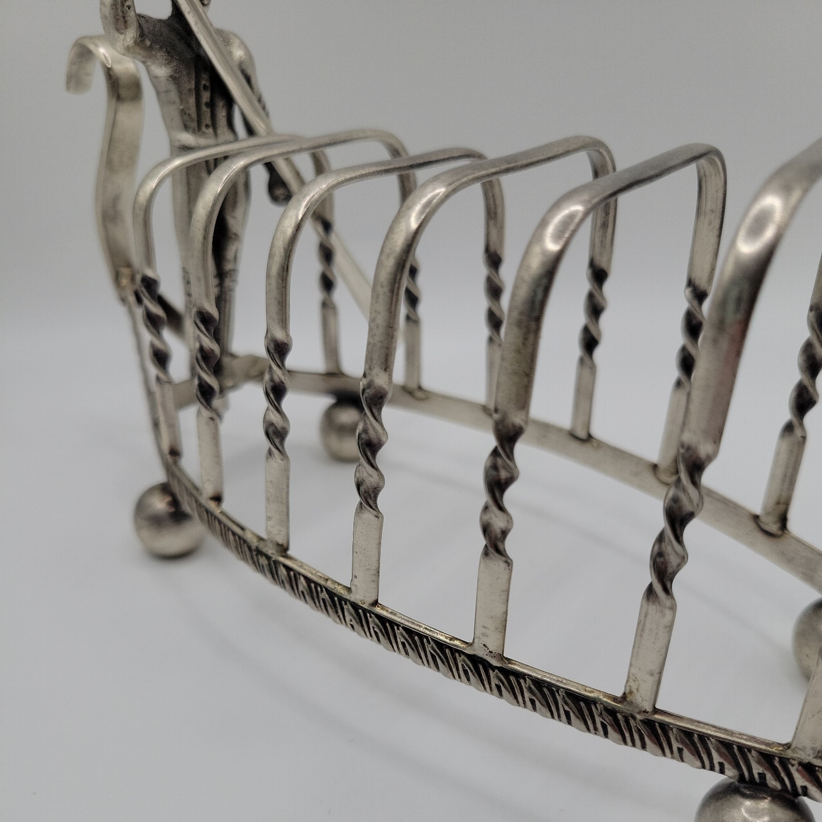 Old English Silver-Plate GondolaShape Toast Rack with Gondolier
