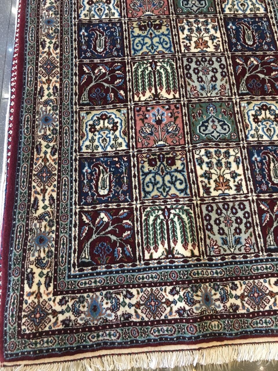 HANDMADE VINTAGE Kom Tharya RUG 59×39 inches HAND-KNOTTED ORIENTAL ANTIQUE wool
