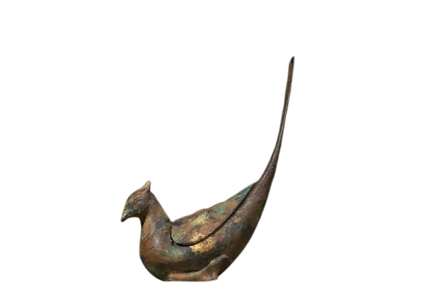 Rare Antique Bronze Dove-Shaped Incense Burner Symbol of Longevity & Peace