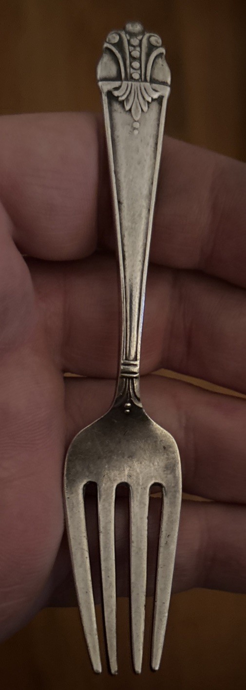 Vintage Amcraft Sterling Silver Baby Fork NO MONO Art Deco