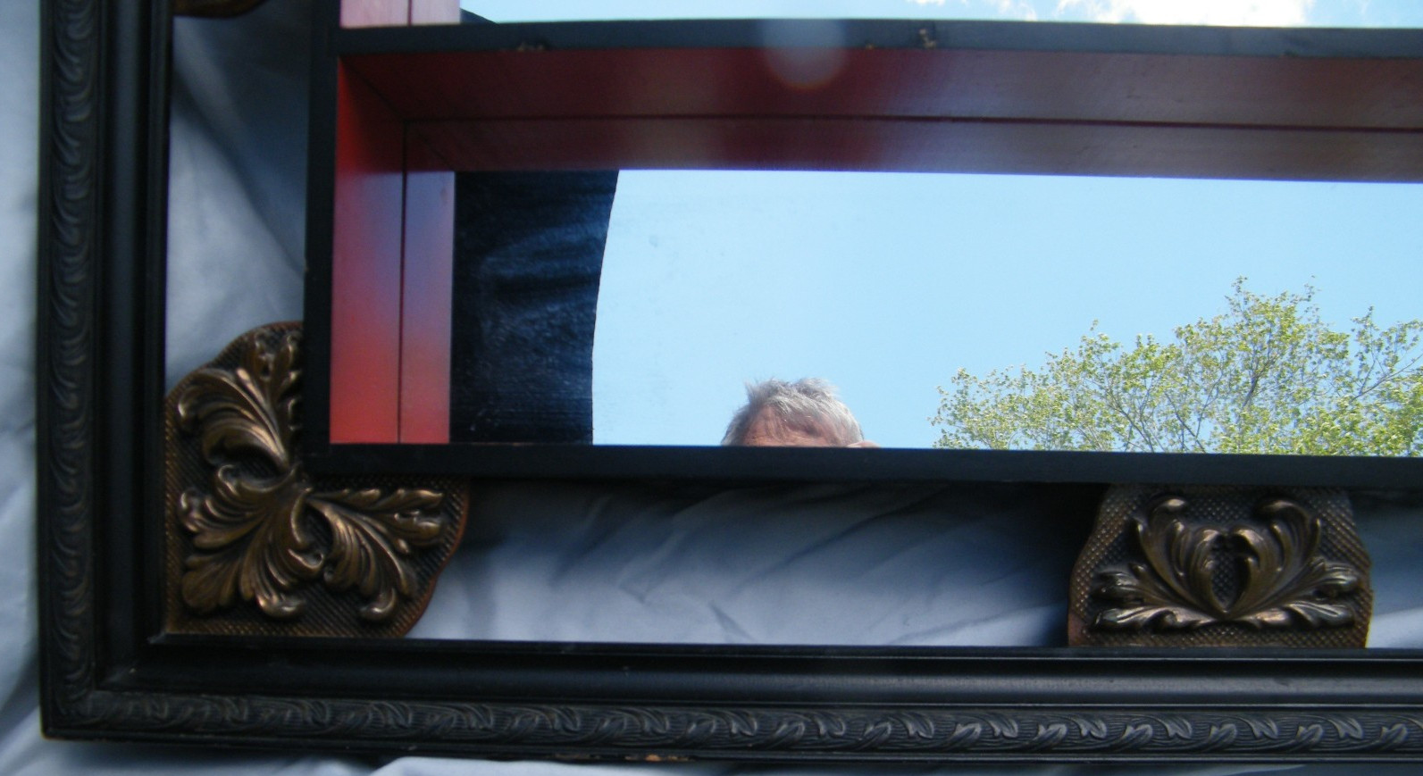 Vintage Mid Century Mirrored Curio Shelf Wall Accessory Decor 34.5”x26.5”