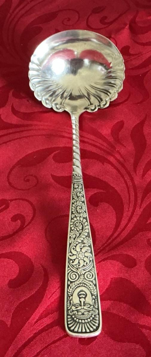 IS 1847 Rogers Bros. Assyrian Head ladle 10″ EUC polished