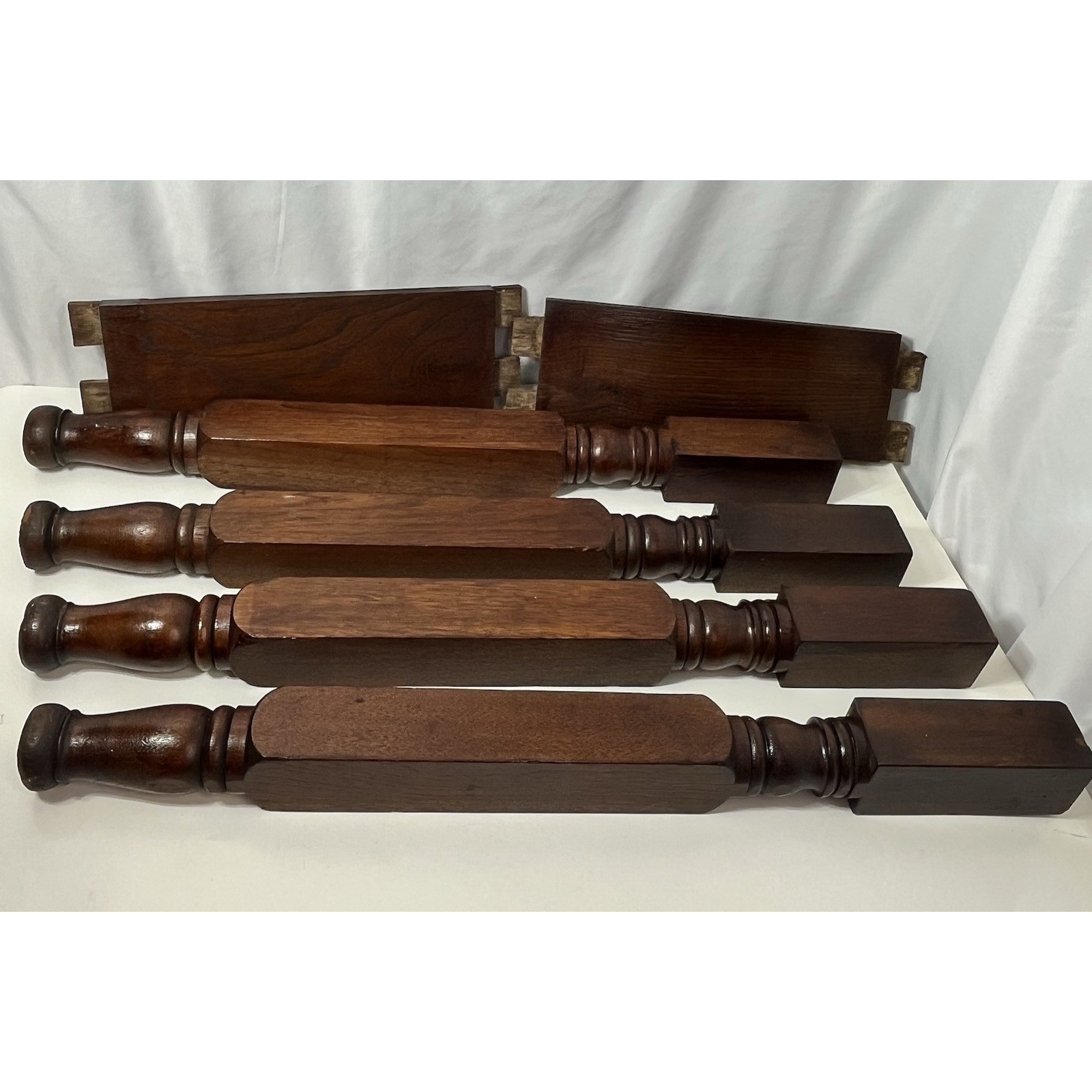 Vintage Handmade Reclaimed Turned Wood 26.5×2.25×2 Straight Furniture Table Legs