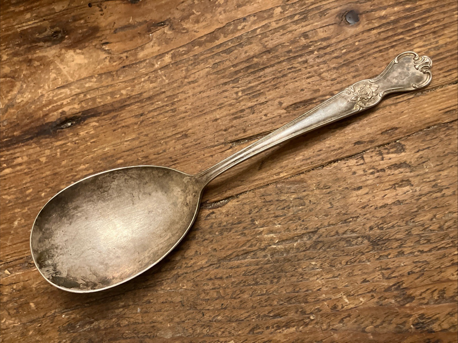Old Company Plate Signature Rose Large Serving Spoon Vegetables Casserole “B”