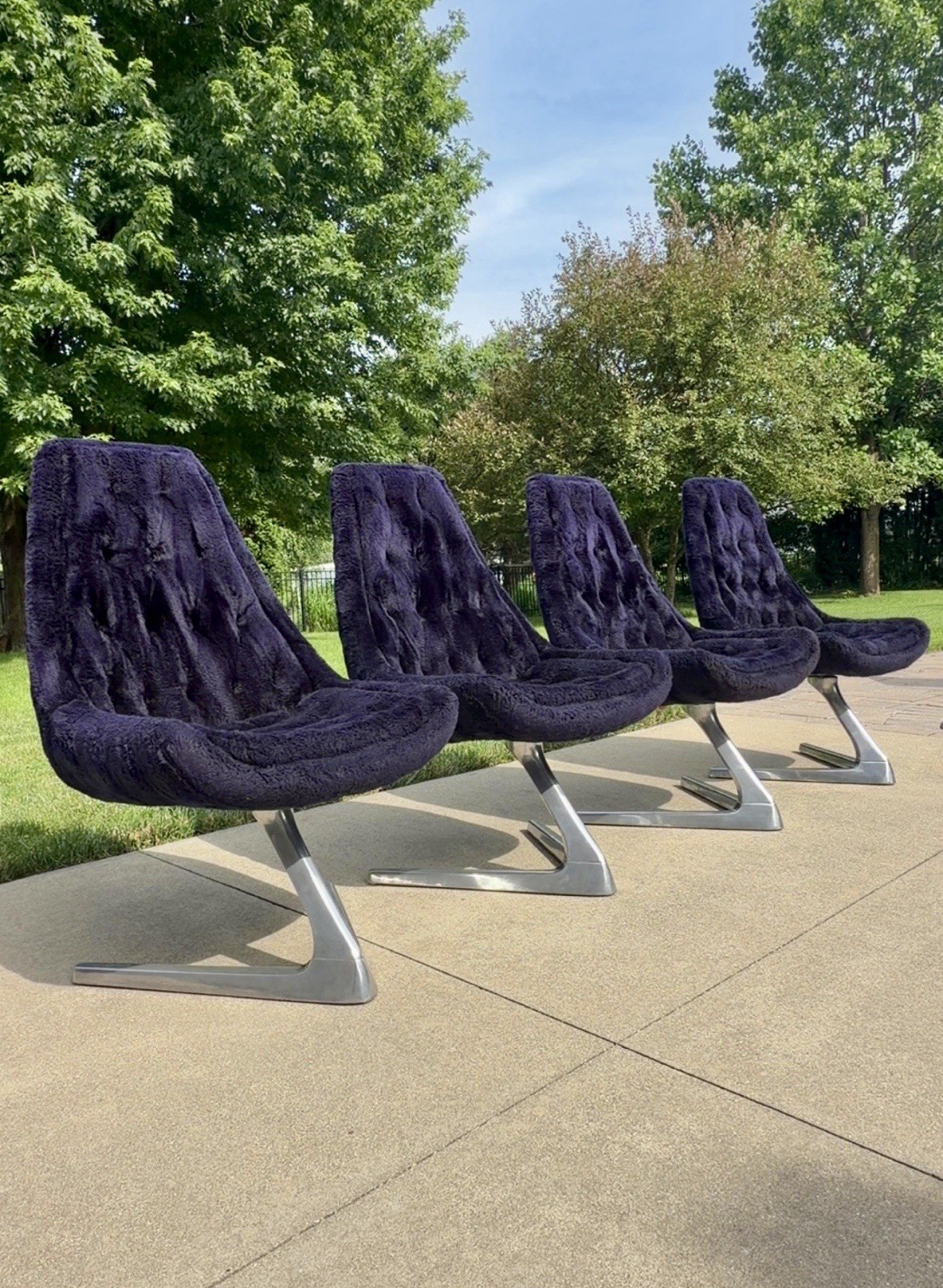Custom Vladimir Kagan Sculpta Swivel Unicorn Chairs by Chromcraft Star Trek