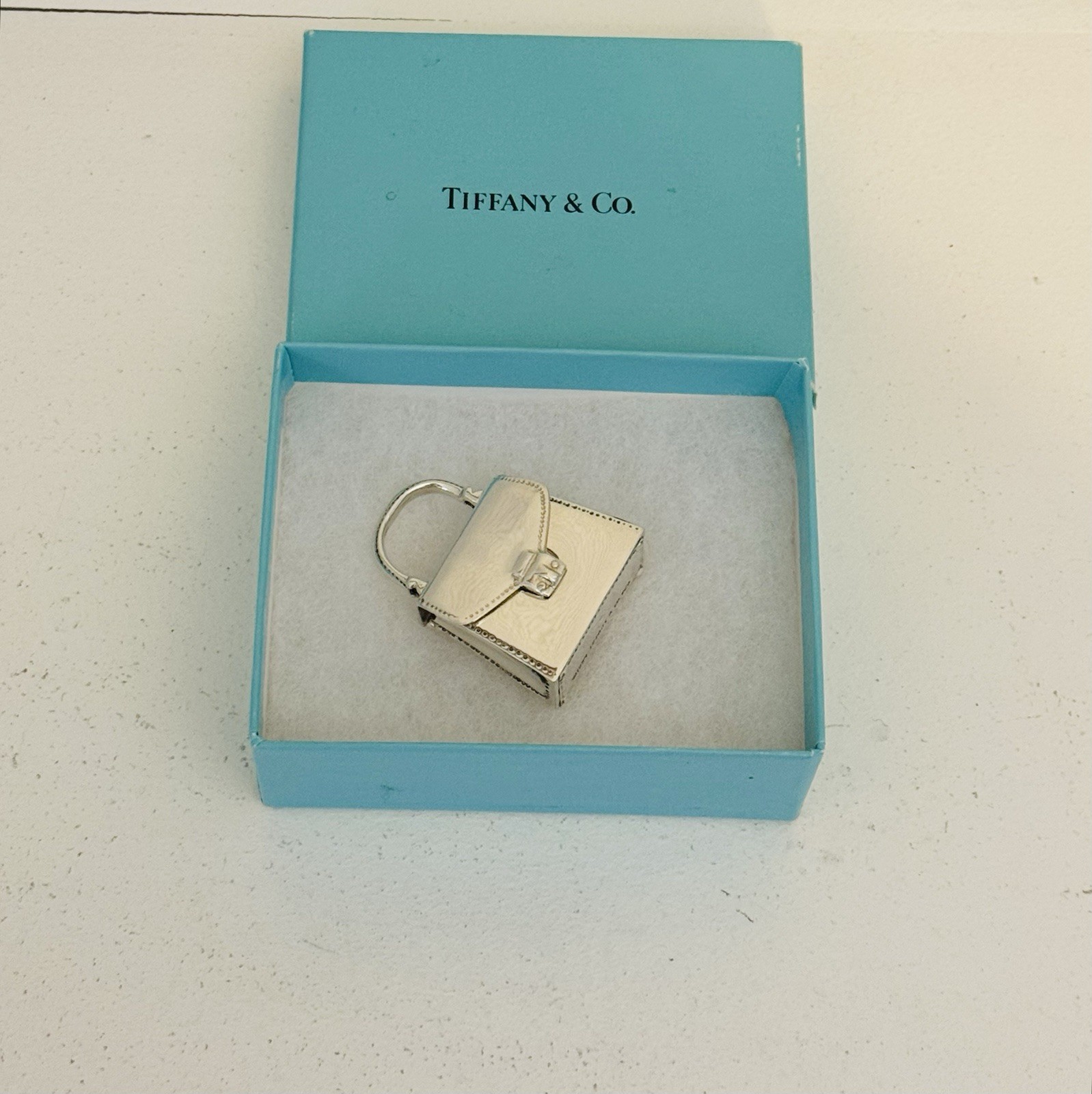 Vintage Tiffany & Co. Silver .925 Purse Handbag Pill Box Case Container Pendant