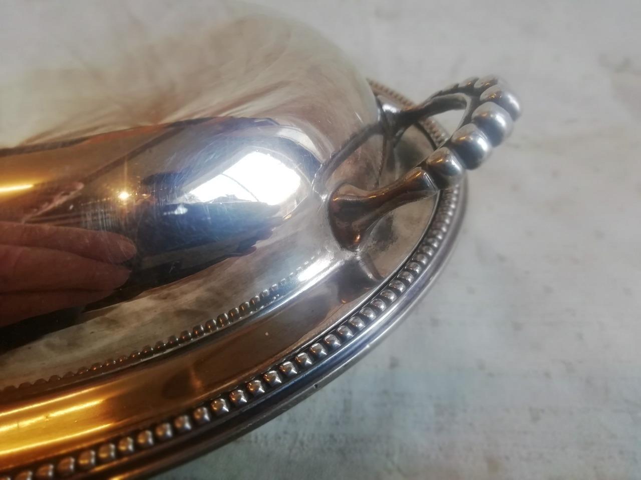 FINE TWO HANDLED OVAL ENTREE DISH BY CHARLES GREEN, BIRMINGHAM c1920