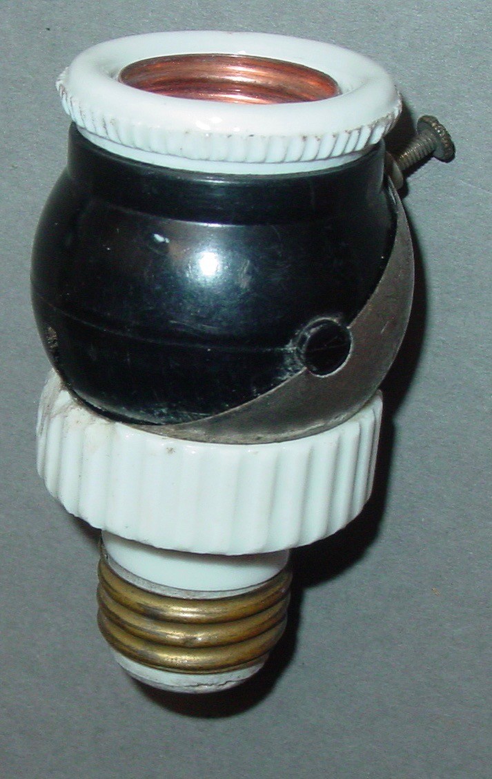 Vintage Angled Eyeball Swivel Unit Light Fixture Socket Adapter Bryant USA
