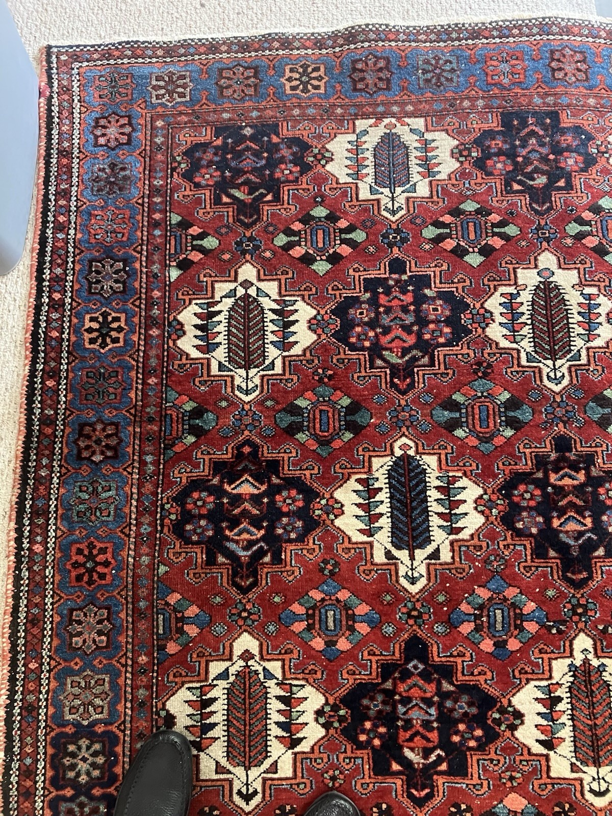 Bakhtiari Hand Knotted Wool Rug 5’3″X9’3″ Vintage Persian Tribal Geometric Red