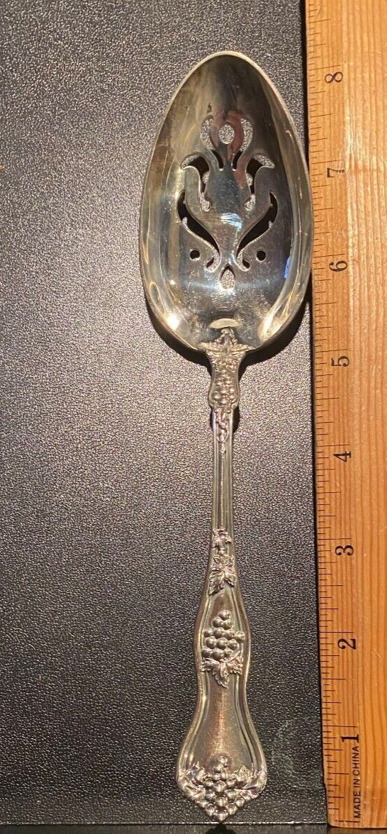 Antique Victorian Sterling Silver TOWLE FRANK SMITH Grape Pattern SLOTTED SPOON