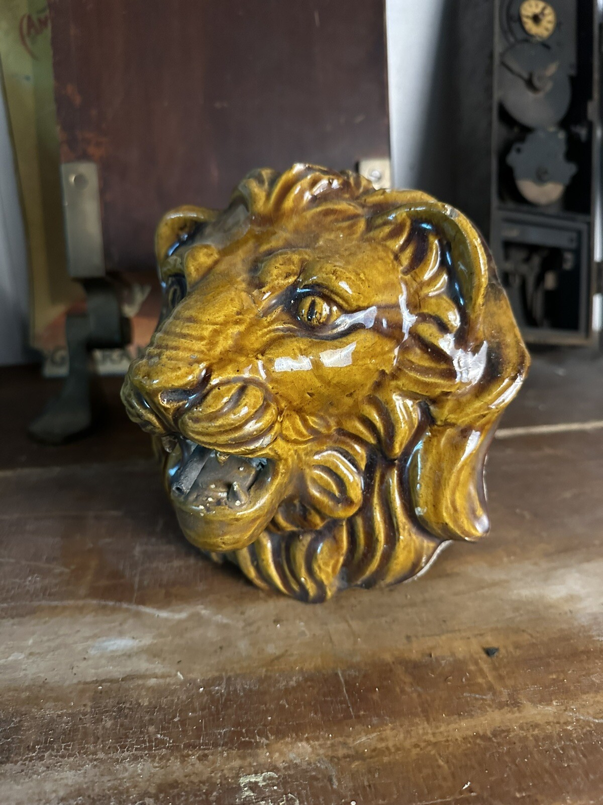 Antique Lion’s Head Bust Old Venetian Fountain Piece Architectural Salvage Face