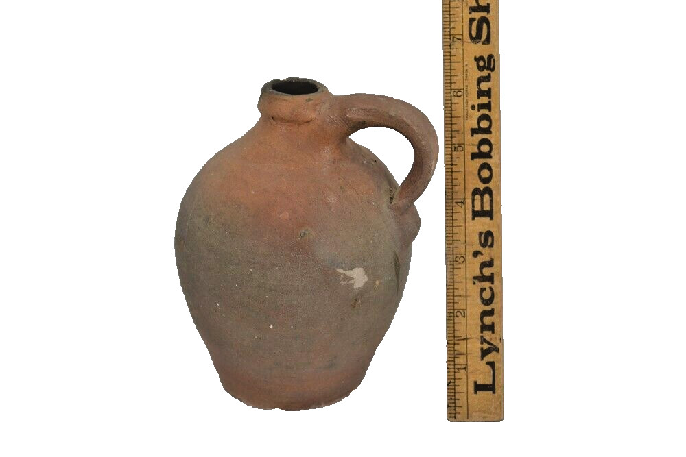 antique early small ovoid jug crock 6 in stoneware rare 18th 19th c original