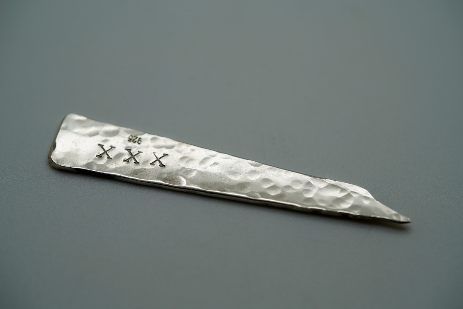 Sterling Silver Hand Hammered Cold Forged Pirate XXX Toothpick 5.2cm JB37 T267