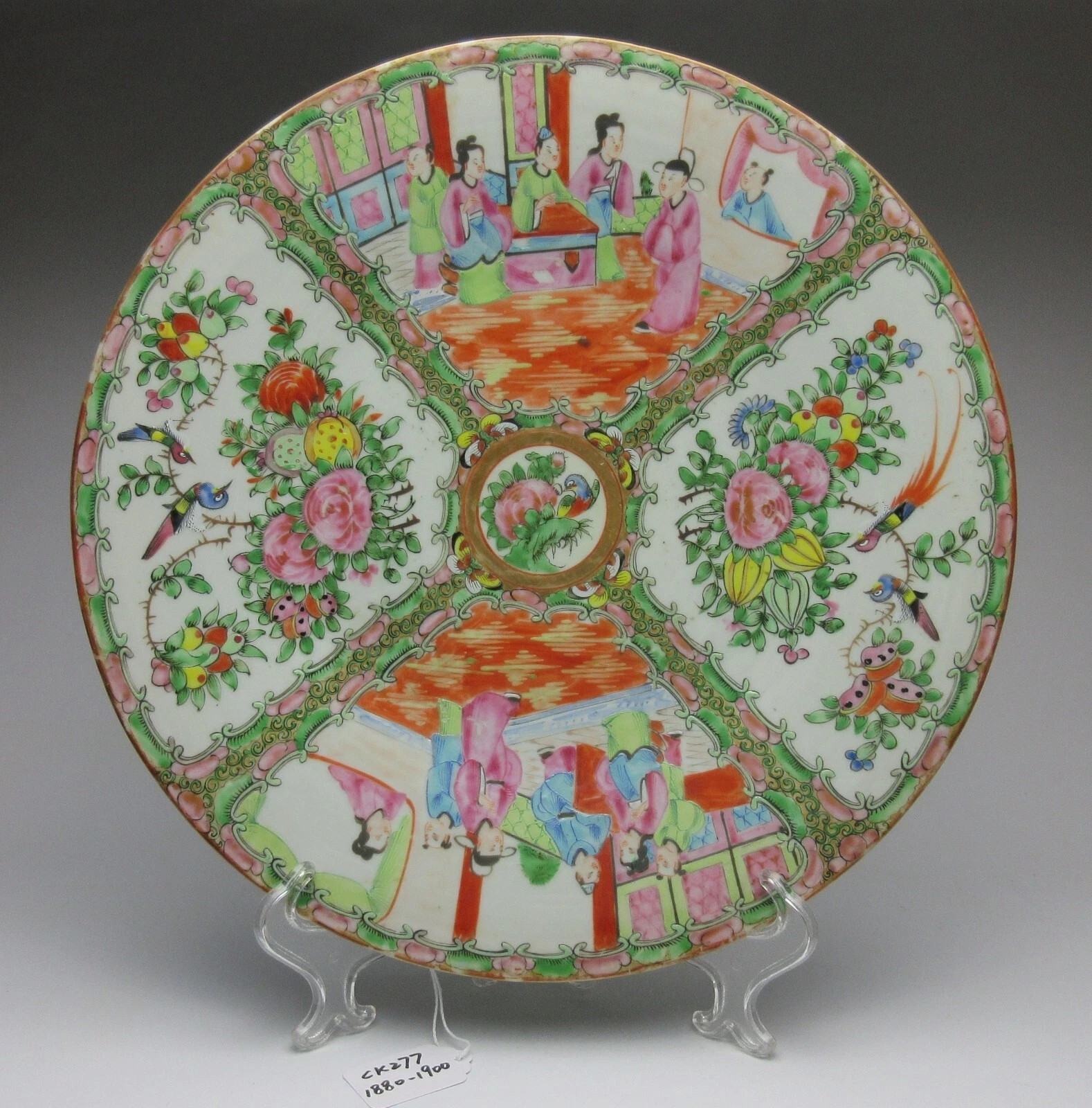 Guangxu period character and floral pattern plate