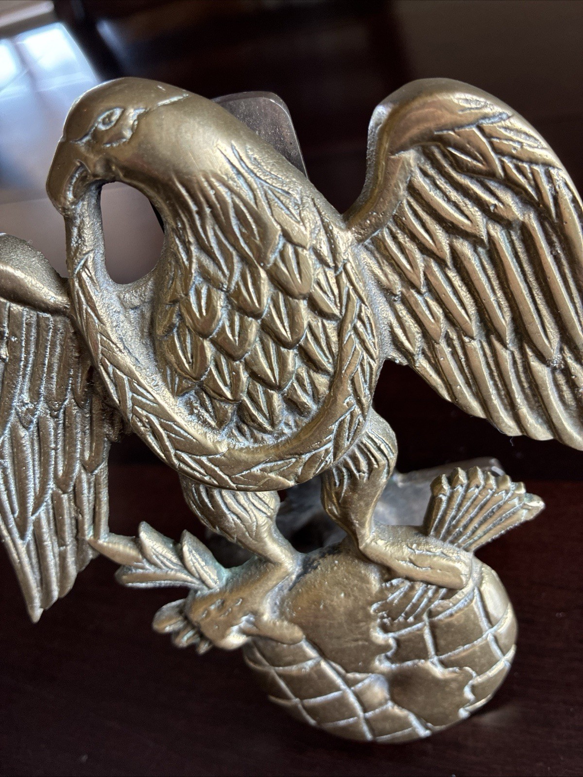 VNTG/Penco/Brass American Eagle Door Knocker/Globe/New Bedford MA/Taiwan/1970s