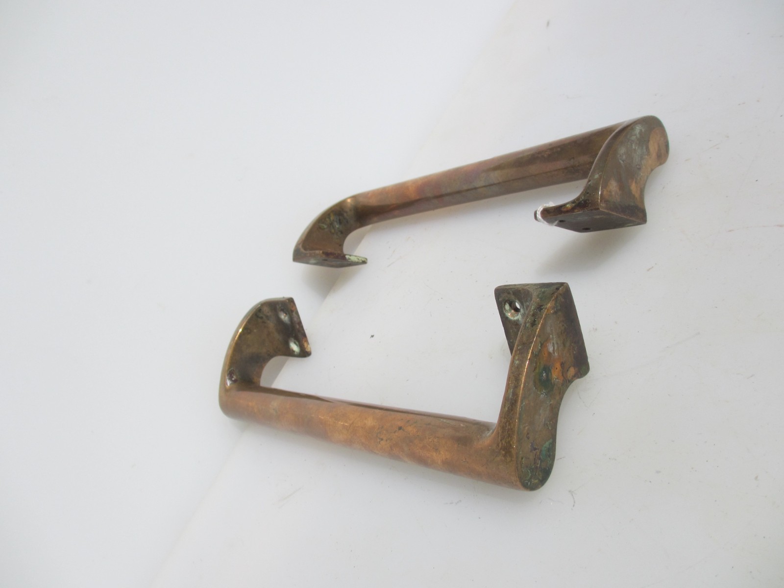 Antique Copper Door Handles Pulls Shop Cinema Old Art Deco Vintage Bronze 12″