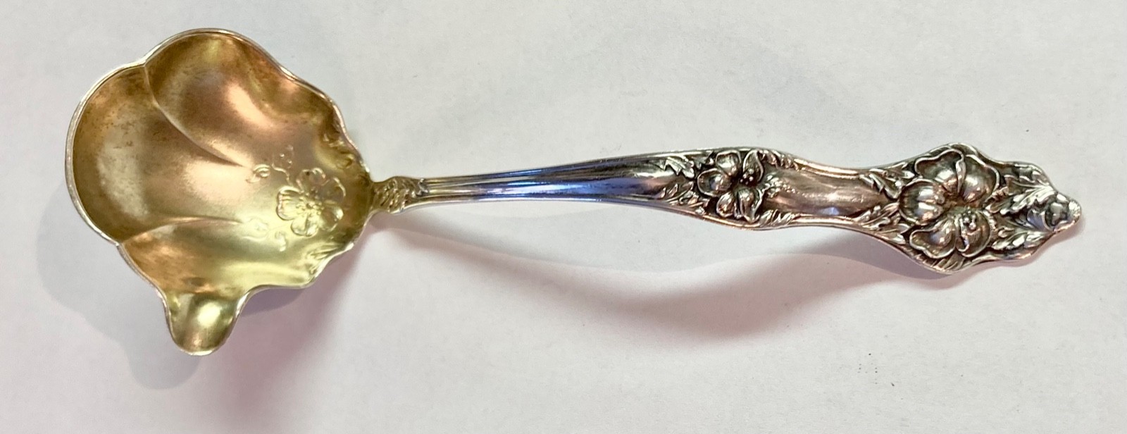 Landers #2 Baker-Manchester sterling silver cream ladle, c.1900, Art Nouveau