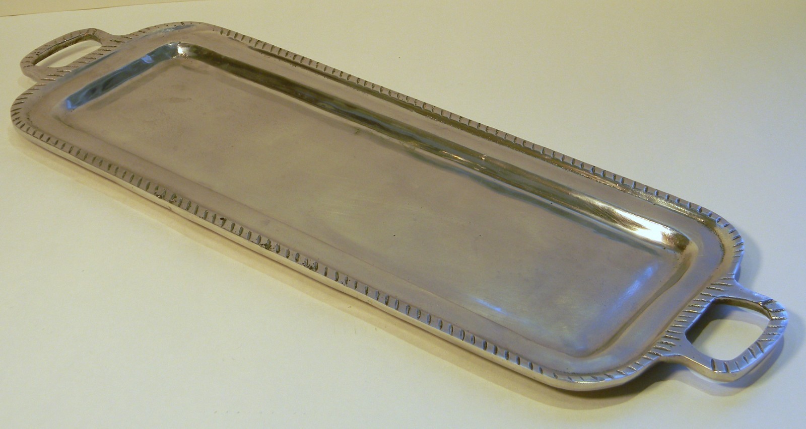 Vintage silver plated 17.5 x 6.75 inch serving platter