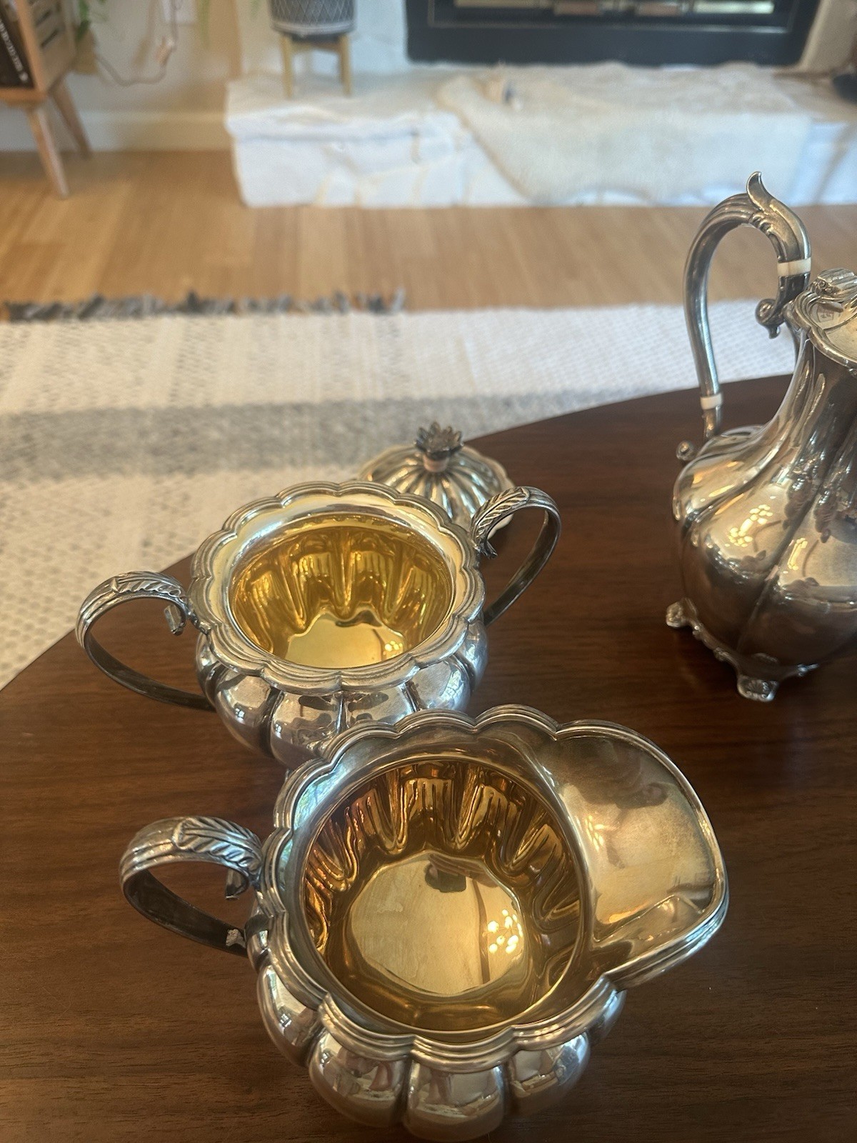 Barker Brothers “Melon” Sterling Silver 5-Piece tea Set