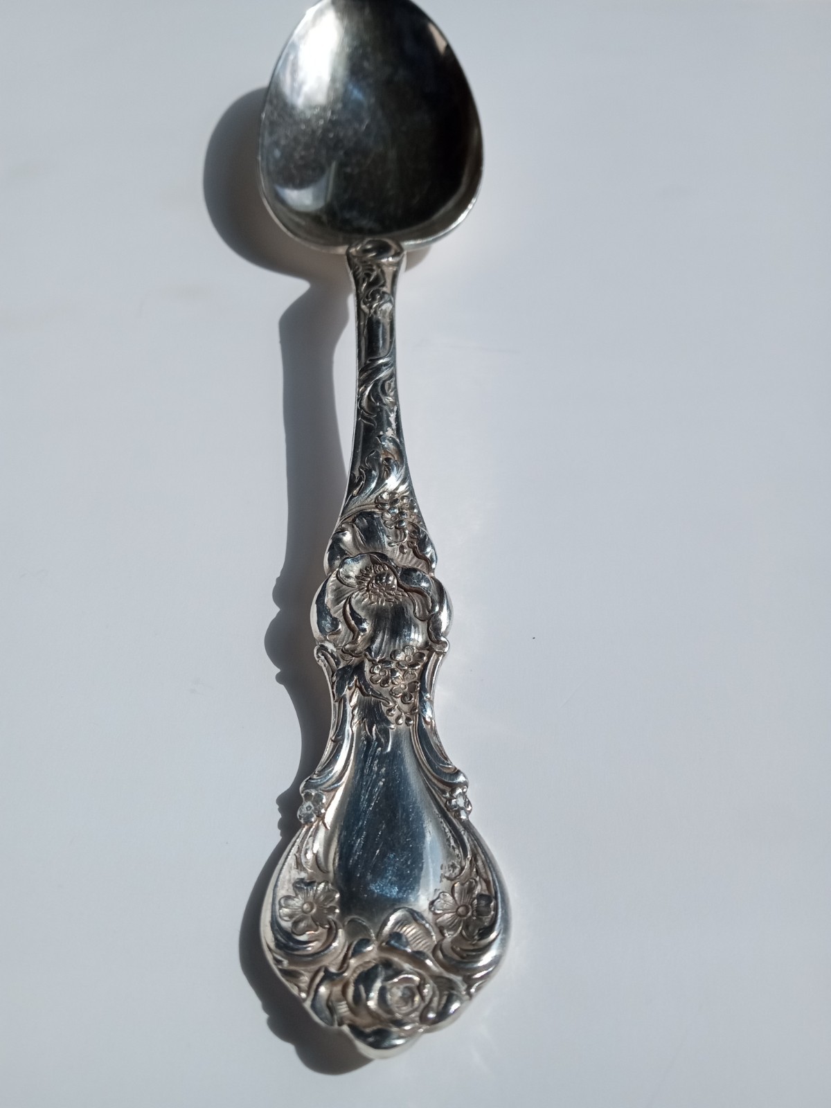 Antique (1903-1917) 1835 R Wallace Large Silver Plated Floral Serving Spoon