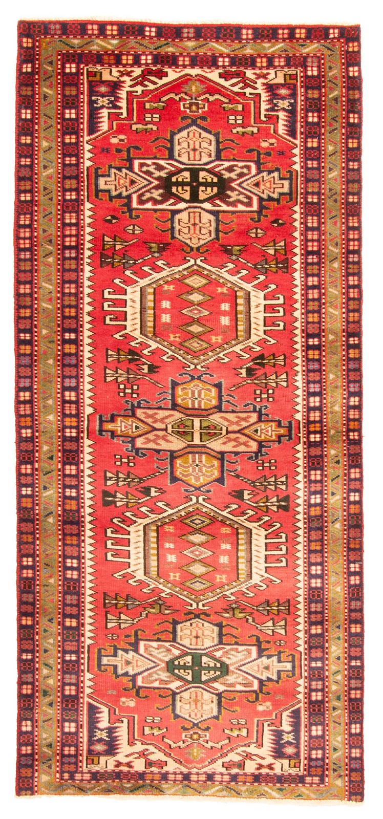 2’11” x 6’11” Vintage Hand-knotted Runner Rug Traditional Oriental Wool Carpet