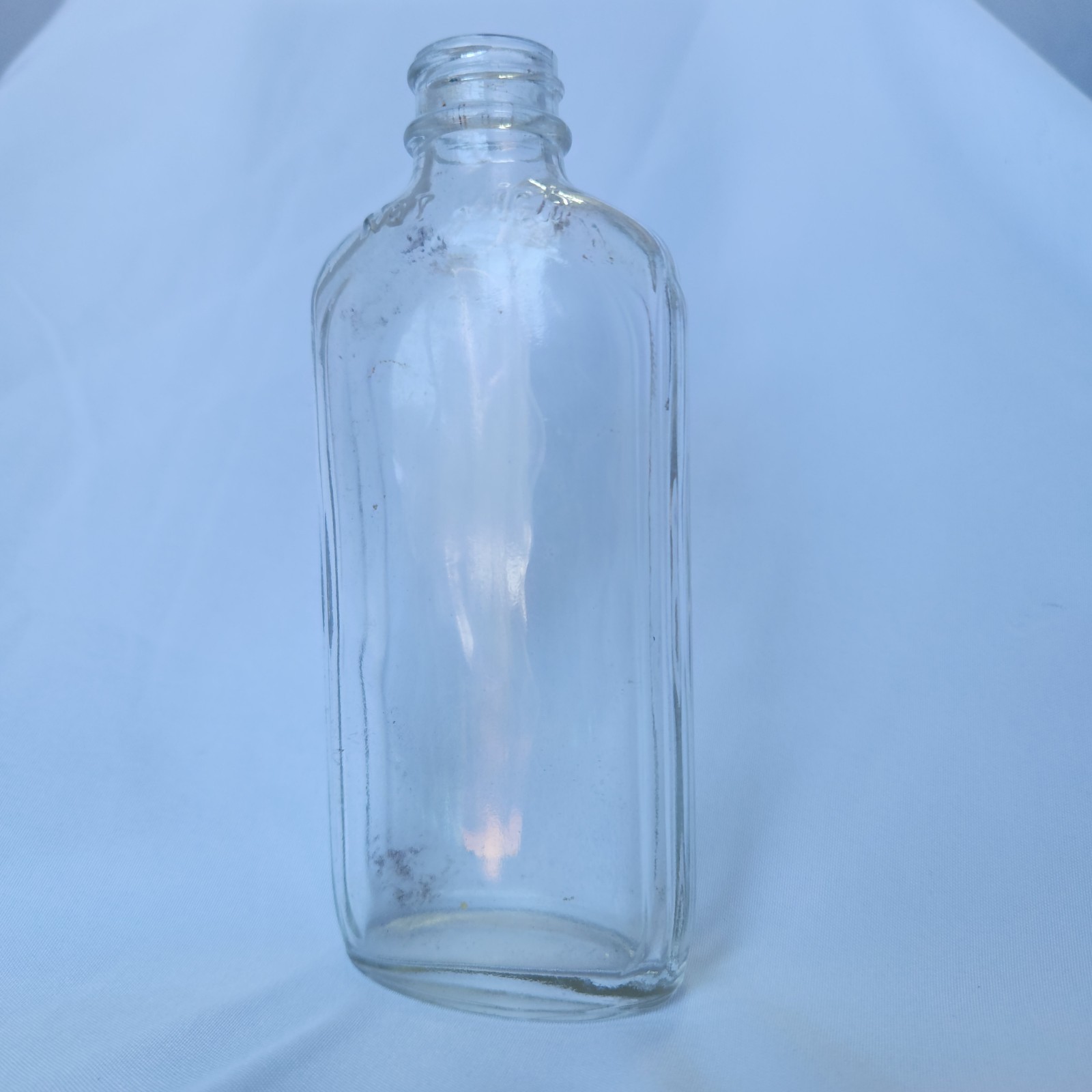 Norwich Embossed Medicine Bottle 5 in tall ribbed sides clear Apothecary Vintage