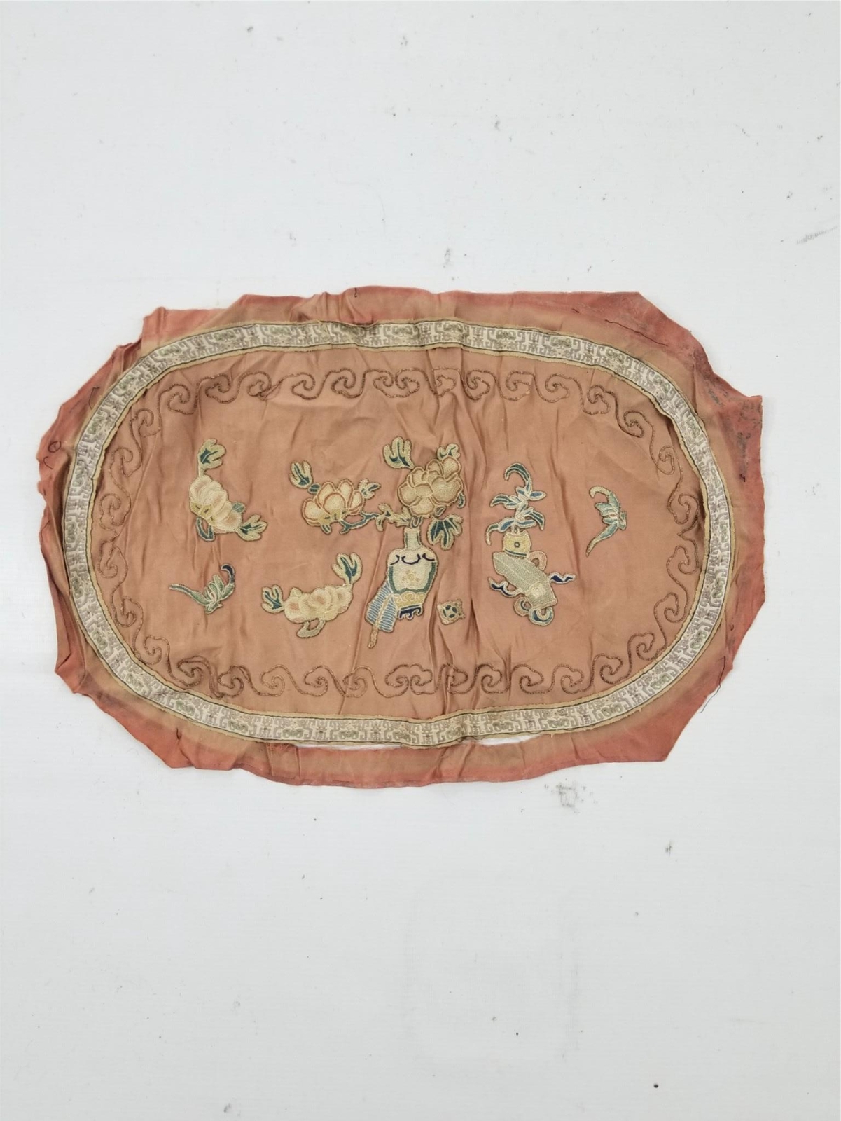 Antique Chinese Silk Embroidered Panel 45x30cm