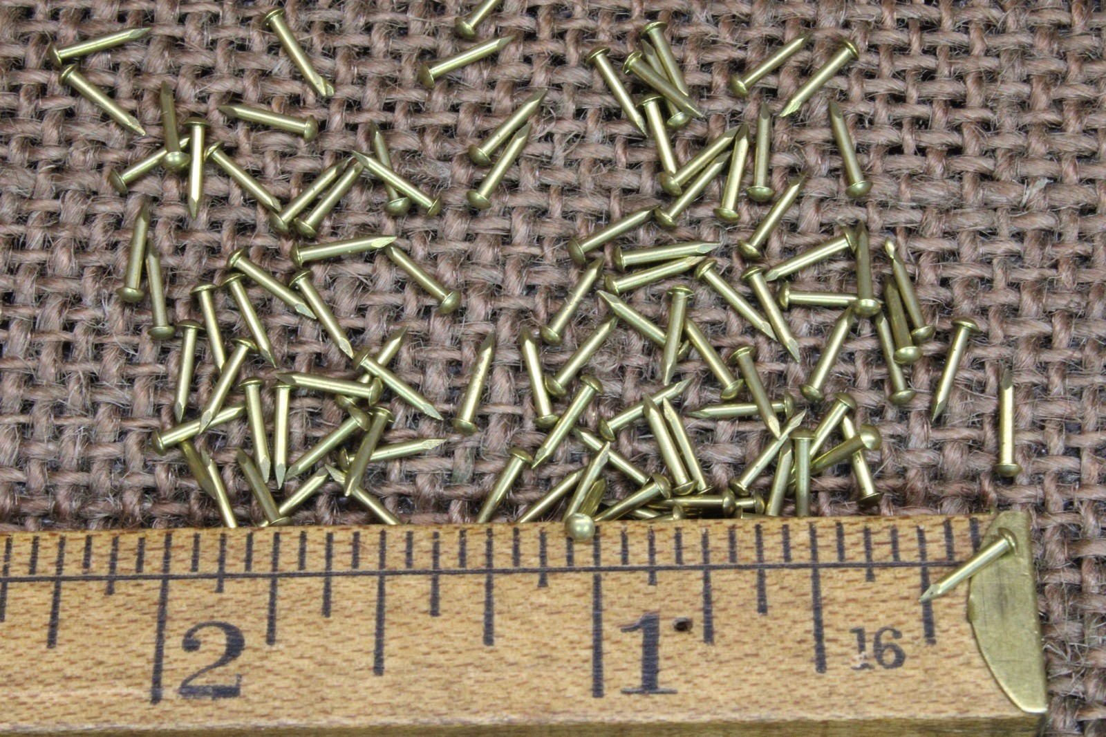 1/4” Solid Brass Brads 50 Nails 20 Gauge Escutcheon Pins Tiny Head USA Made