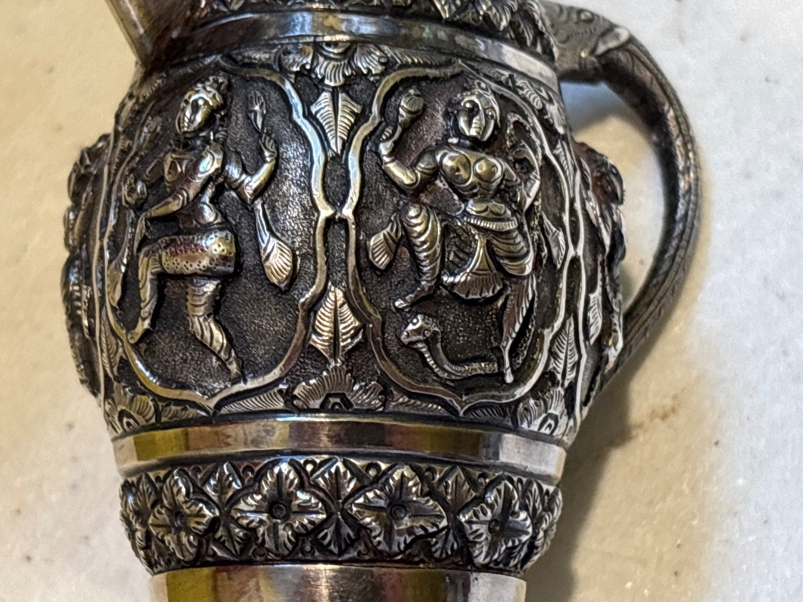 Colonial Anglo Indian figural elephant silver pitcher cream jug 3” 3.6 oz