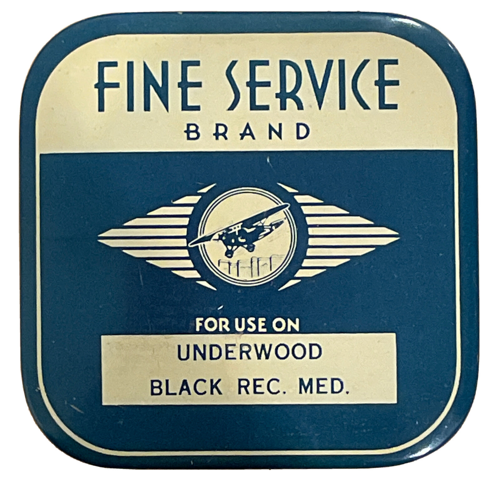 Underwood Typewriter Ribbon Fine Service Brand Black Rec. Medium with Tin Type 1