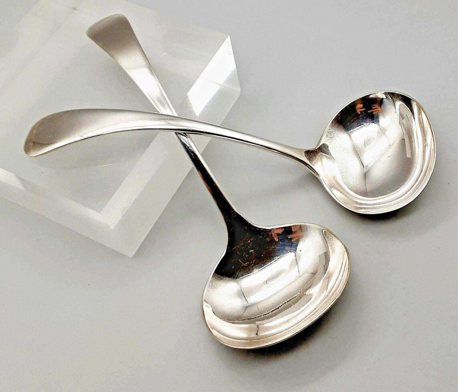 Pair Antique Atkins Bros Silver Plated EPNS Sauce or Gravy Ladles – Old English