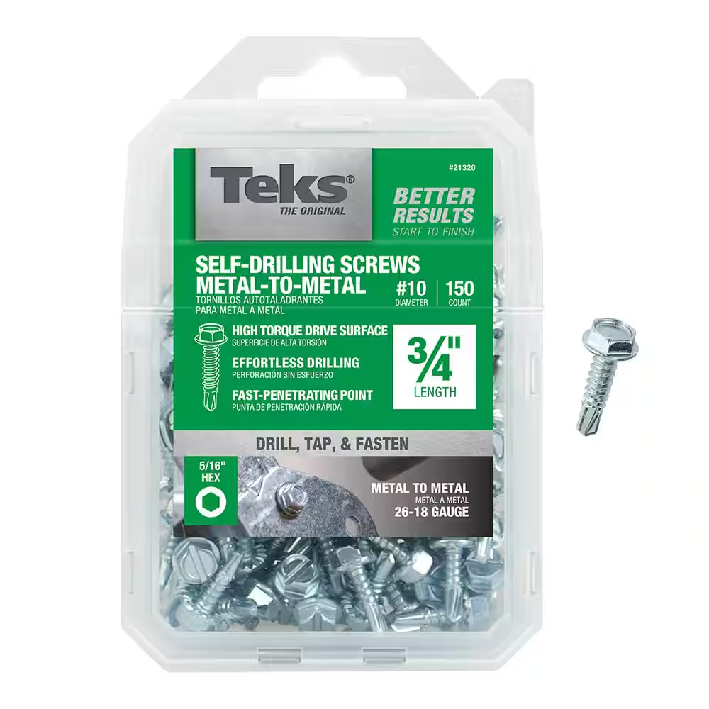 #10 X 3/4 In. External Hex Flange Hex-Head Self-Drilling Screws (150-Pack)