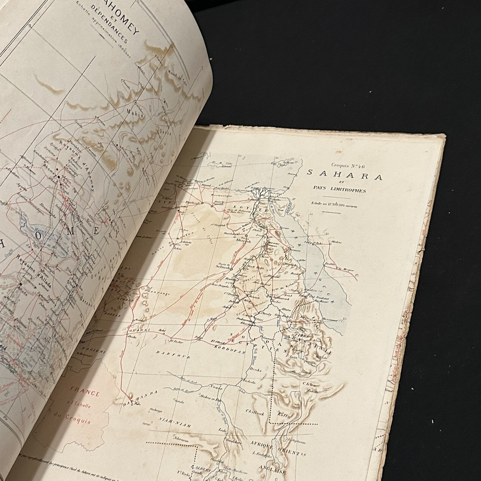 1895 French Military Geography Map Sets Indochina Sahara Complete
