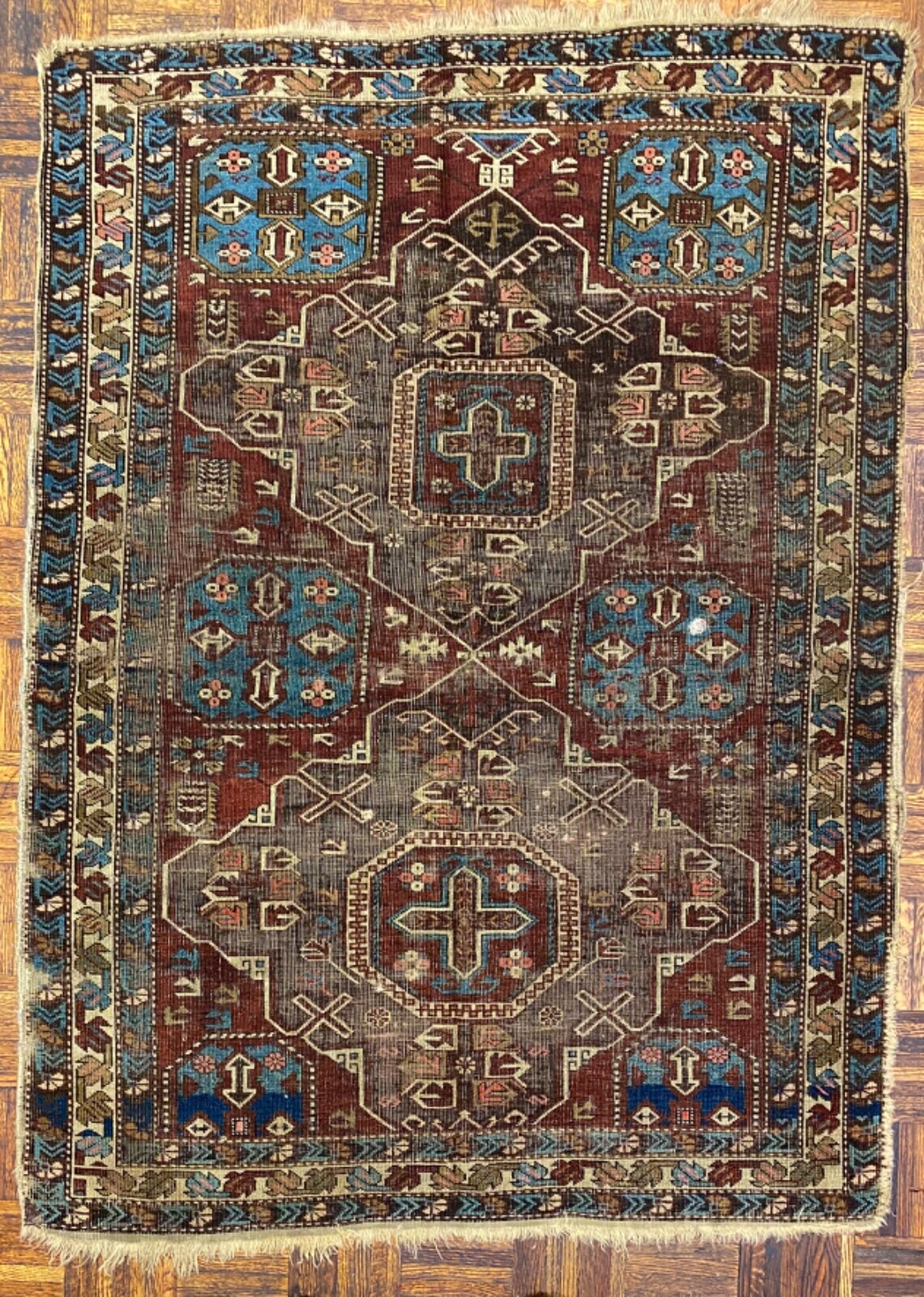 Kuba Caucasian Rug, ca. 1890; 5 ft x 4ft