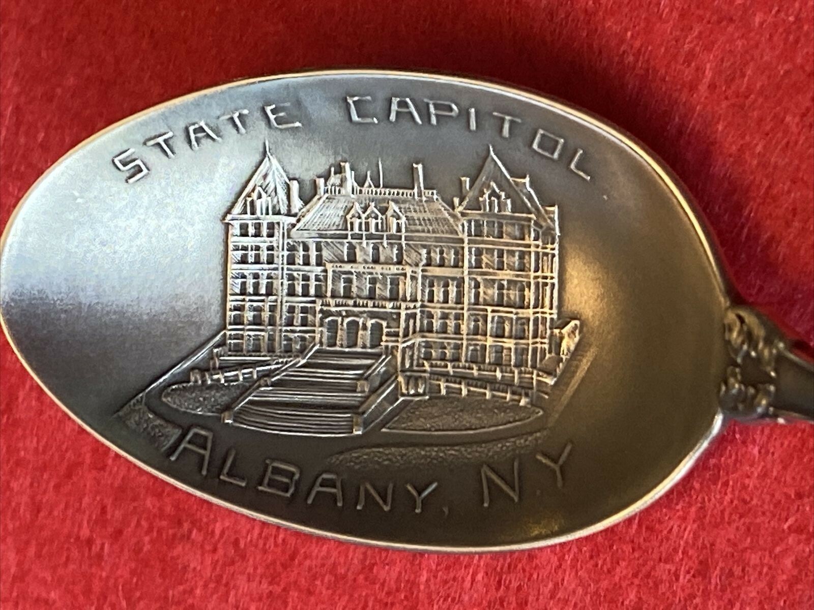 RARE! Albany New York State Capitol Building Sterling 5.25″ Souvenir Spoon 18g